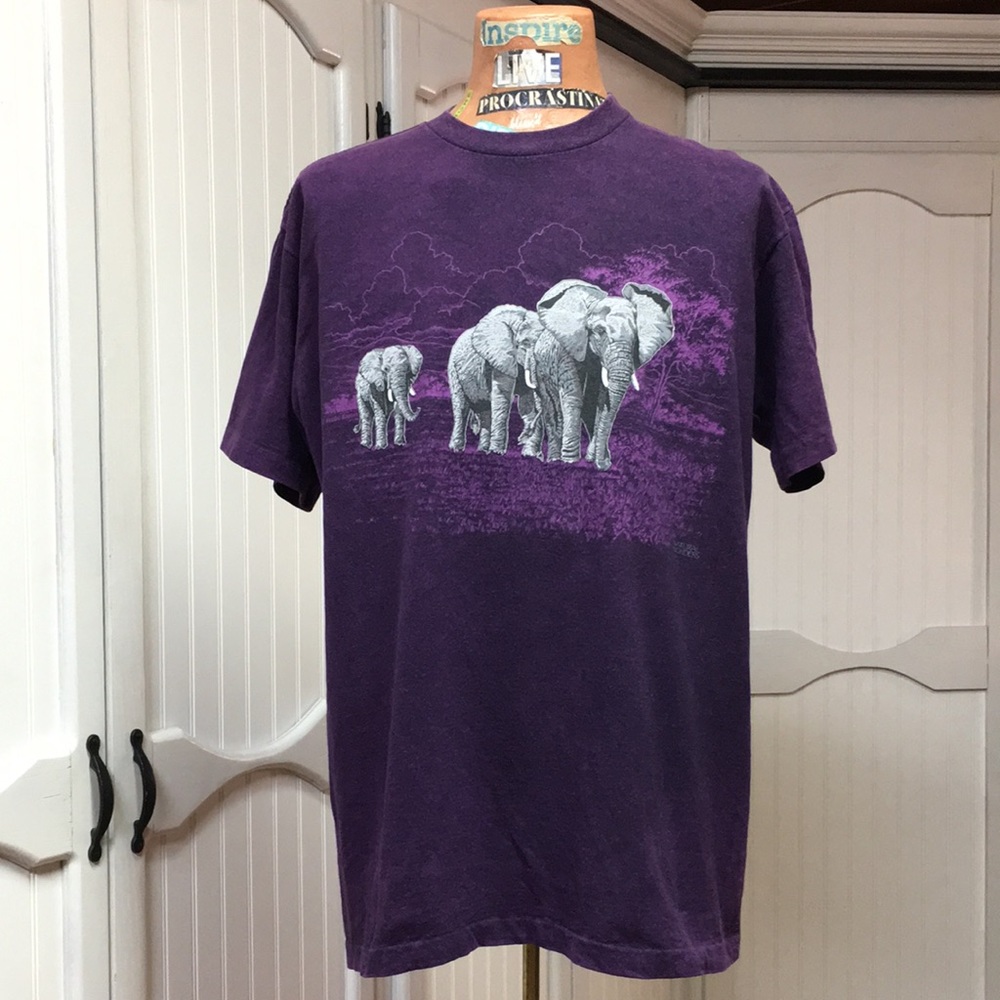 90s Natural Wonders Elephants Shirt XL Vintage